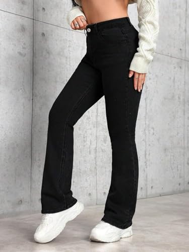 Image of KOTTY Women's Flared Jeans|High Waist Bootcut|Wide Leg|Bell Bottom Denim for Trendy & Comfortable Fit