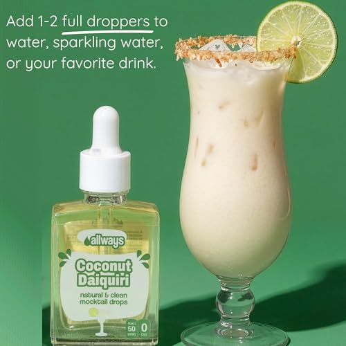 Image of Allways Drops Coconut Daiquiri Water Enhancer | Sugar Free | 50 Servings