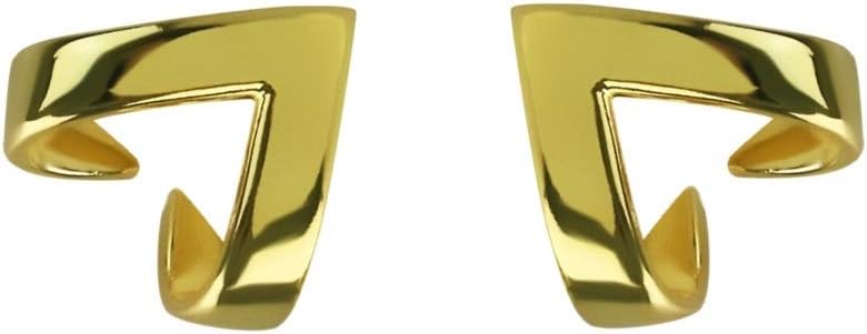Silver Roots Gold-plated Sterling Silver Minimalistic Ascending Delta Armor Ear Jackets Huggie Earrings