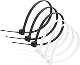 Simple Deluxe HICBLETIE6 200-Pack 6 Inch Self-Locking Versatile Nylon Cable Wire Zip Ties in Black & White