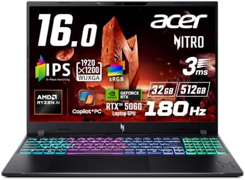 Acer Nitro V 16 AI Ryzen AI 7 450 RTX 5060モデル ANV16-A71-N73Y56