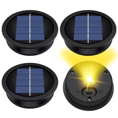 4 Stück 8.2 cm Solarleuchten Ersatz Top Solarpanel Ersatz Deckel für Außenlichten Ersatz Solarmodul für Gartenleuchte Wasserdichte Led Ersatzteile für Garten Garten Dekor und DIY Außenlaternen