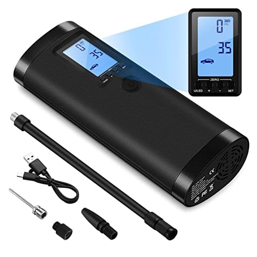 VEEAPE Air Compressor Portable Tire Inflator, Electric Air Pump 120PSI with Pressure Gauge, Heat Dissipation, Rechargeable, Power Bank, Tire Pump for Bike Motorcycle Tires Ball (Black)