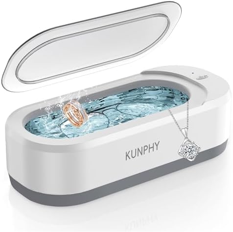 Jewelry Cleaner, KUNPHY 46kHz Ultrasonic Cleaner, White