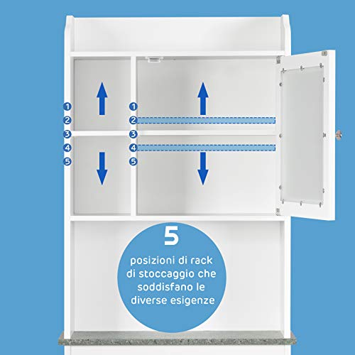 COSTWAY Sopralavatrice Mobile per Lavatrice Bianco...