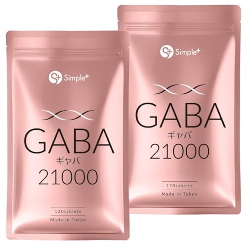 SIMPLE+ GABA 350mg サプリメント 1袋 21000mg ギャバ サプリ 60日分 (2袋セット)の商品画像（Amazon）