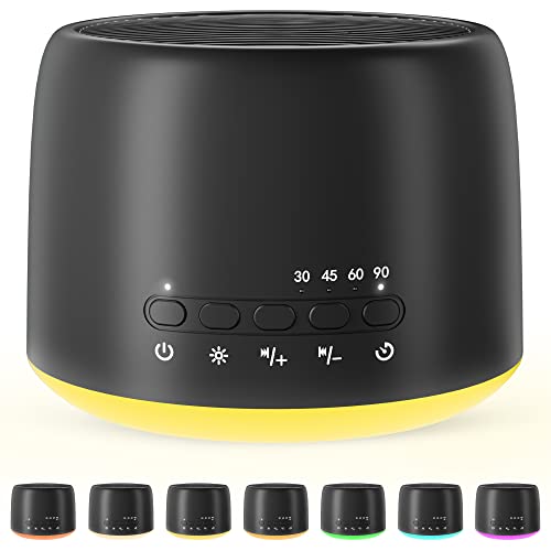 Image of White Noise Machine for Baby Kids Adults, 36 Soothing Sounds, Colorful Night Light, Timer & Memory Function, USB or Battery Powered, Volume Adjustable, Portable Sleep Sound Machine for Home Travel