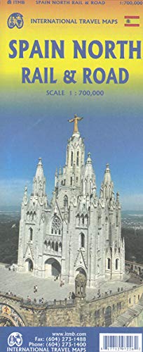 Spain North Rail & Road Travel Reference Map 1:700K #TOP22