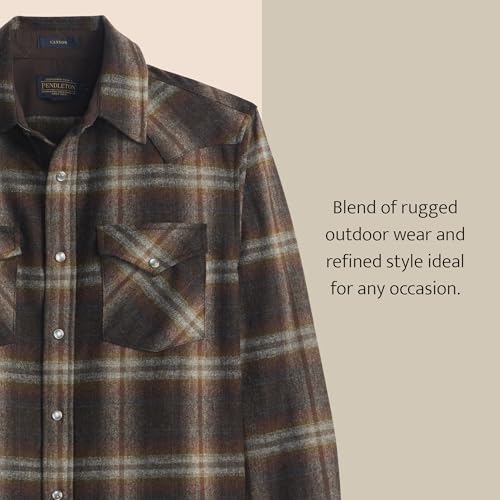 Pendleton Canyon Men's Shirt, Long Sleeve Flannel Shirt, 100% Virgin Wool - Regular Fit3