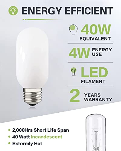 Lumilect Dimmable Milky T45 Edison Light Bulb 40W Equivalent, Natural White 4000K, E26 Standard Base Led Invisible Filament Bulb, Deep Frosted 4 Watt Led Tube Bulbs For Chandelier Pendant, 4 Pack #TOP6