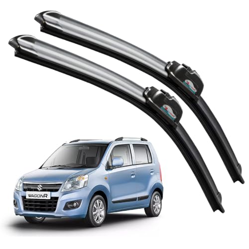 Image of Frameless Rubber Car Wiper Blades Set of 2 Compatible with (Maruti Suzuki WagonR Old (D-18,P-16))