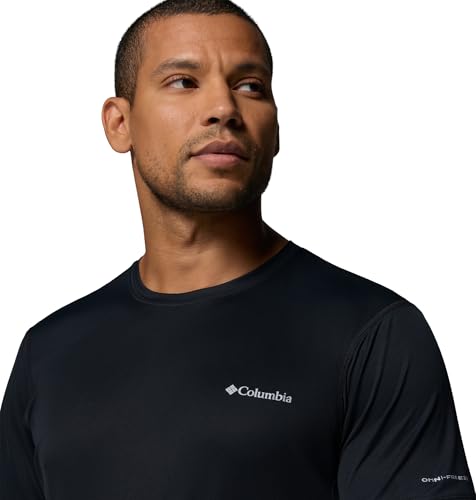 Columbia Zero Rules Light Short Sleeve Crew Technisches Kurzarm-T-Shirt für Herren, Schwarz, Größe L