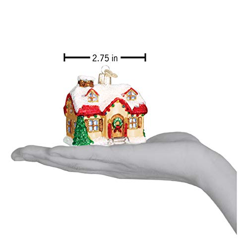 Old World Christmas Holiday Home Glass Blown Ornament for Christmas Tree, Handcrafted Holiday Decoration, Cottage Collection