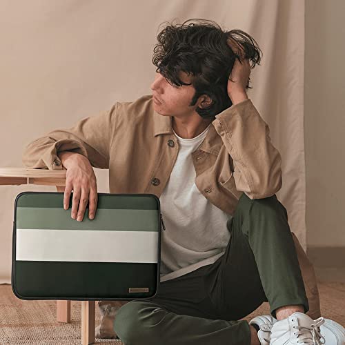DailyObjects Printed Zippered Sleeve for MacBook & Laptop 13 Inch | Green Quad Print Poly Cotton Canvas Sleeves with Inner Lining | Durable Stylish... - Image 5