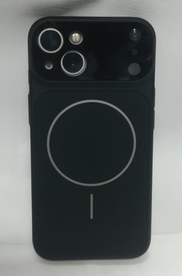 Image of Back Cover for iPhone 14 Case Soft Matte Glass Protective Camera Lens Plating with Magnetic for Magsafe Wireless Charging TPU Cover for iPhone 14 (Black)