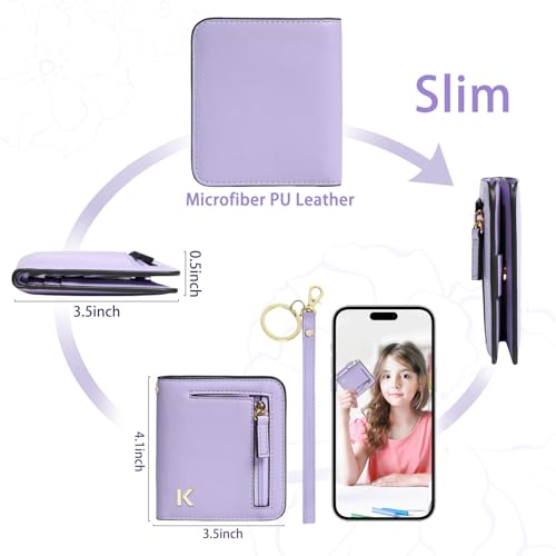 Image of COSHAYSOO Initial RFID Wallet Small Purple for Teen Girls Personalized Valentines Day Birthday Gifts, 10 11 12 13 14 15 16 17 18 Year Old College Teenage Girls Wallets Fashion Monogrammed Letter N