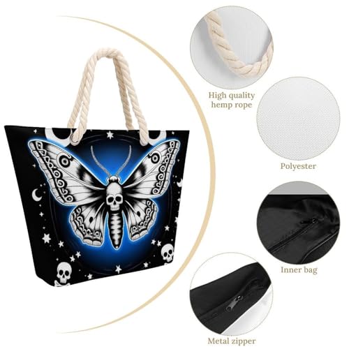 Women's Fashion Large Hemp Rope Tote Bag Casual Shoulder Bag Handbag3