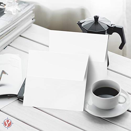 5.5 X 5.5” Square White Envelopes – Perfect For Enclosing Holiday Greeting, Party And Invitation Cards | Made From Durable 70Lb White Wove Paper | 50 Per Pack #TOP2