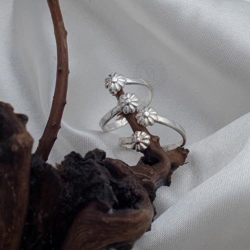 Image of 925 Sterling Silver Peacock Design Toe Ring for Women and Girls | Polish Adjustable Toe Bichiya | Adjustable