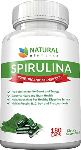 Spirulina Capsules - Blue Green Algae from California & Hawaii Without Pesticides – 100% Vegetarian & Vegan – Non-GMO – Best Green Superfood - 30 Day Supply