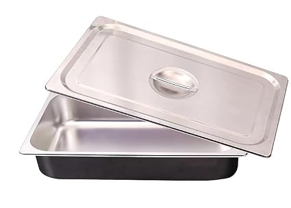 Plateau GN 1/6 60mm Acier Inoxydable - Récipient Gastronorm Profondeur 60mm 162x176mm