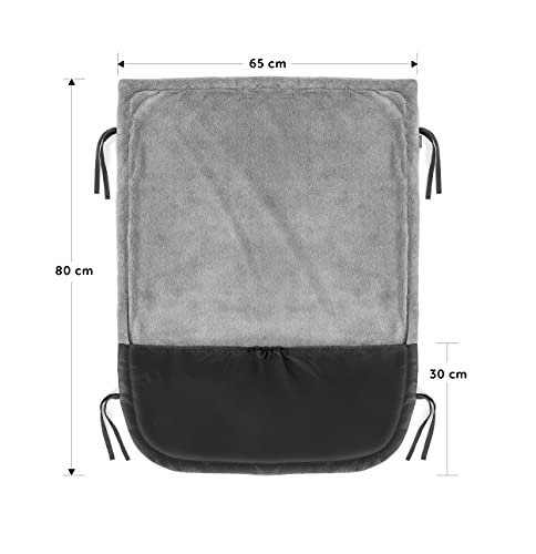 Zamboo Universal Decke für Kinderwagen und Buggy - wasserabweisende Outdoor Beindecke für Sportwagen & Jogger - Schwarz Grau