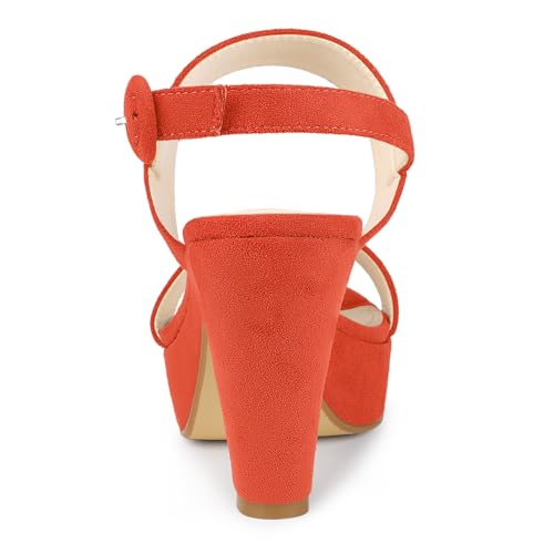 Image of Allegra K Women's Slingback Platform Heels Chunky High Heel Sandals