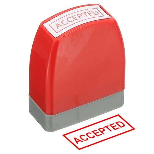 PATIKIL Accepted Notice Stamp Self Inking, Red Ink Office Pre Inked Message Stamp for Business, Red