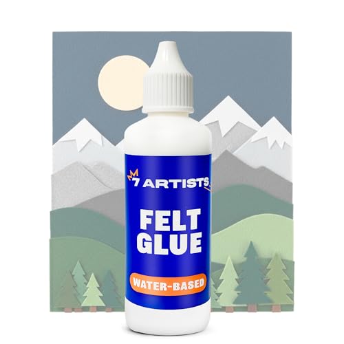 7 Artists Extra Strong Felt Glue for Fabric 80 ml – Clear Textile Adhesive for Felt, Foam, Clothe Badges, Upholstery | Craft Fabric Glue for Patches, Scout Badges & Repairs