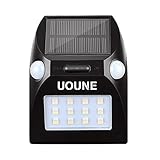 UOUNE Solar Lights, Solar Motion Sensor Wall Lights Outdoor Lights 12 RGBW LEDs Dual Motion Sensor Security Lights for Stairway Patio Deck Yard Garden Landscape