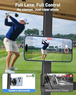 Magnetic Golf Cart Phone Holder, Phone Mount Compatible with MagSafe iPhone 12-17, 20X N52 Dual Magnets, Cradle-Free, Fits EZGO/Club Car/Yamaha/Icon, Golf Cart Accessories for Men, Gifts for Golfers
