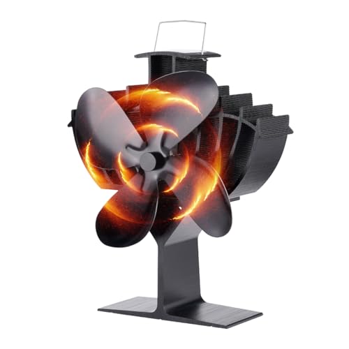 COMBIUBIU 4 Blade Stove Fan,Log Burner Fan for Wood Burning Stove,Stove Fans Log Burners,Fan for Log Burner,Wood Log Burner Fan for Fireplace Accessories