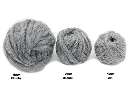0.5Lb Merino Wool Super Chunky Yarn- Big Roving Yarn For Loom Weaving Knitting,Crocheting An Felting,Blanket Yarn (Cream, Medium-20Mm) #TOP5