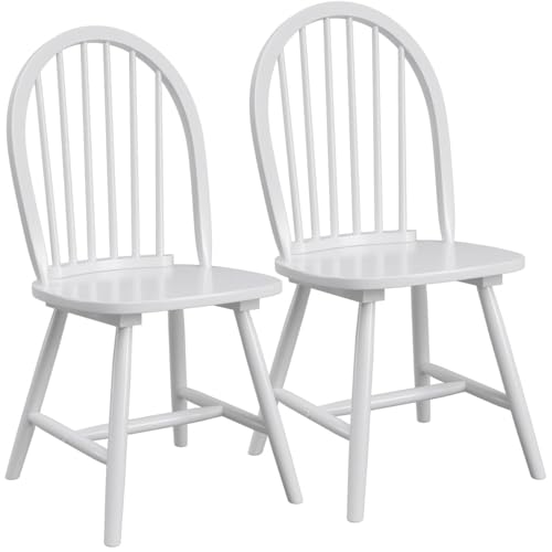 COSTWAY Windsor Dining Chairs white
