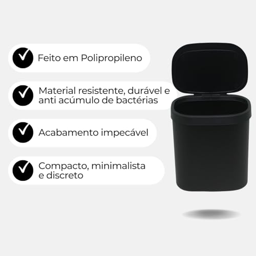 Kit Organização Cozinha Lixeira Pia 3,5 Litros Dispenser Detergente e Porta Bucha Esponja e Rodinho