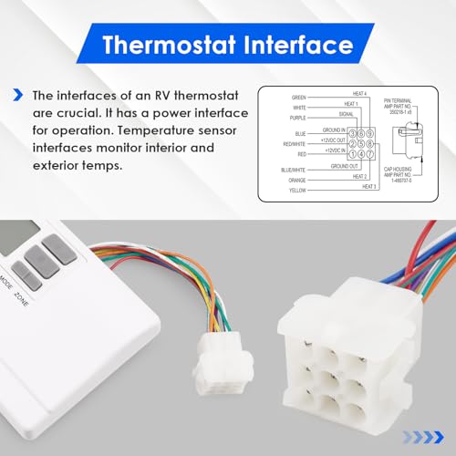 Image of 8330D3351 Rv Thermostat Compatible with Coleman 8330D3351 Digital Heat /Cool Wall-Mount White Thermostat