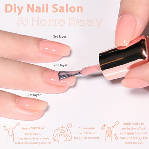 SHOYUM Jelly Pastel Gel Nail Polish Set 10Pcs Candy Colors Collection,Translucent Spring Summer nail gel polish Manicure at Home DIY Easter Mother's Day Gifts — view 5