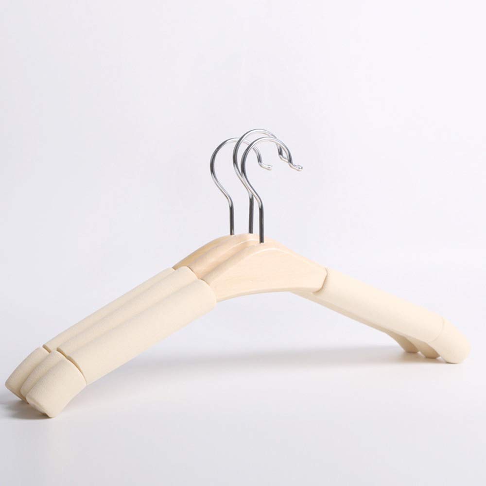 JTKDL 10 Pack Natural Wood Hangers with Durable Sponge Clothes Hangers Coat Hanger Wooden Hangers (Color : Black, Size : Man(L:43CM))