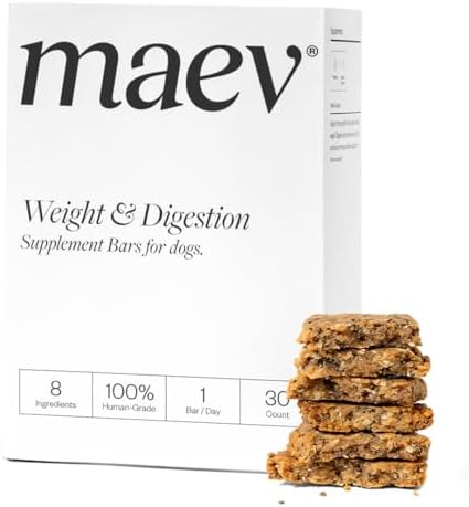 Weight & Digestion Supplement Bars for Dogs, with Probiotics, 30 ...