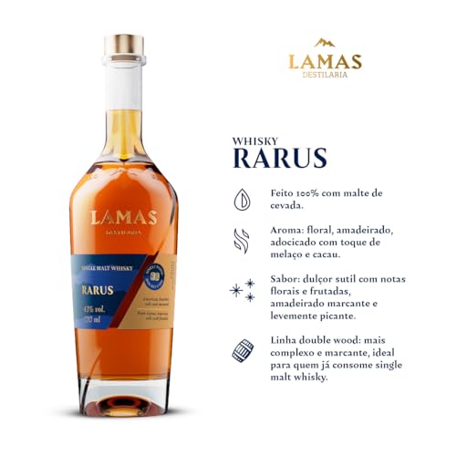 Whisky Lamas Rarus 720 mL (Single Malt | Barril Ex-rum Abv 43%)