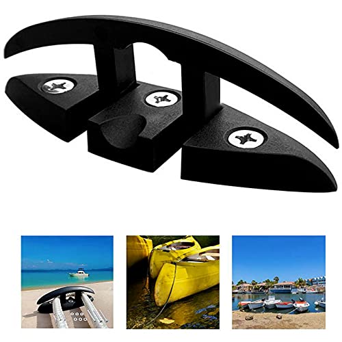 Trafu Boat Cleat Folding Flip Up Dock Cleat Pull Up Cleat Kayak Durable Nylon Cleat 5 Inch With Fasteners(M6) #TOP5