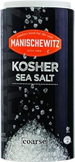 Manischewitz Premium Kosher Salt, Coarse Sea Salt, 16oz (1 Pound) Easy Pour Canister, Product of Italy, Pure Mediterranean Sea Salt. The Perfect Salt Grinder Refill!