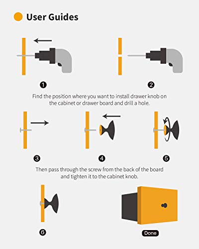 Mohern Black Cabinet Knobs, 30 Pcs 1-1/5 Inch Kitchen Cabinet Knobs, Kitchen Cabinet Hardware, Black Drawer Knobs #TOP4