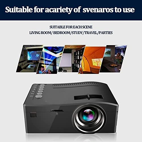Mini Led Projector, Portable Full Hd 1080P 400Lm Entertainment Video Projector 16 :9 Home Theater Outdoor Projector Support Av/Usb/Hd Multimedia Interface /Memory Card/3.5Mm Output Port #TOP5