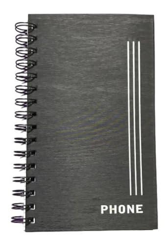 Índice Telefônico Capa Dura Preta 54 Folhas 125x210mm – Contatos organizados com elegância