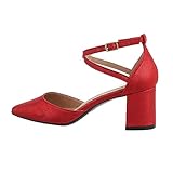  Ital Design Damenschuhe Pumps Schnür- & Riemchenpumps, 2823-, Kunstleder, Rot, Gr. 39