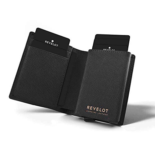 Cardholder Wallet/Genuine Leather with RFID Blocking / W1 (Black Saffiano)2