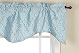 Stylemaster Hudson 52 by 17-Inch Embroidered Lined Valance with Cording, Spa