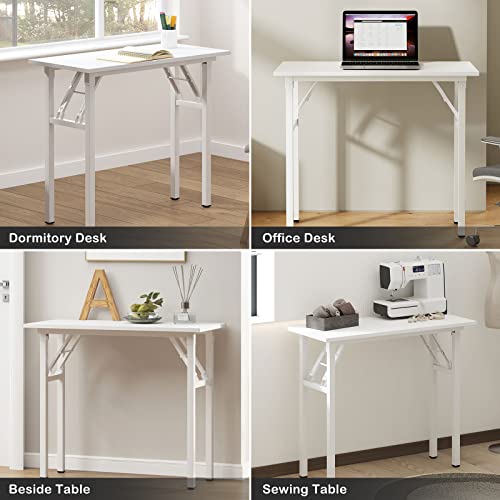 Image of Need Small Computer Desk 31.5 Inch Folding Home Office Table White