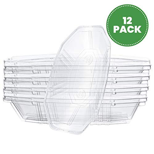 Plasticpro Disposable Soft Plastic Oblong Serving Boat For Dips, Sauces, Snacks, Candy, Nosh,Birthday Party, Banana Split, Or Salad Bowl Pack Of 12 Clear #TOP1